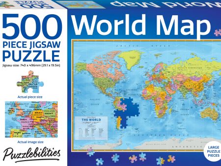 Puzzlebilities: World Map 500 Piece Jigsaw Puzzle Online